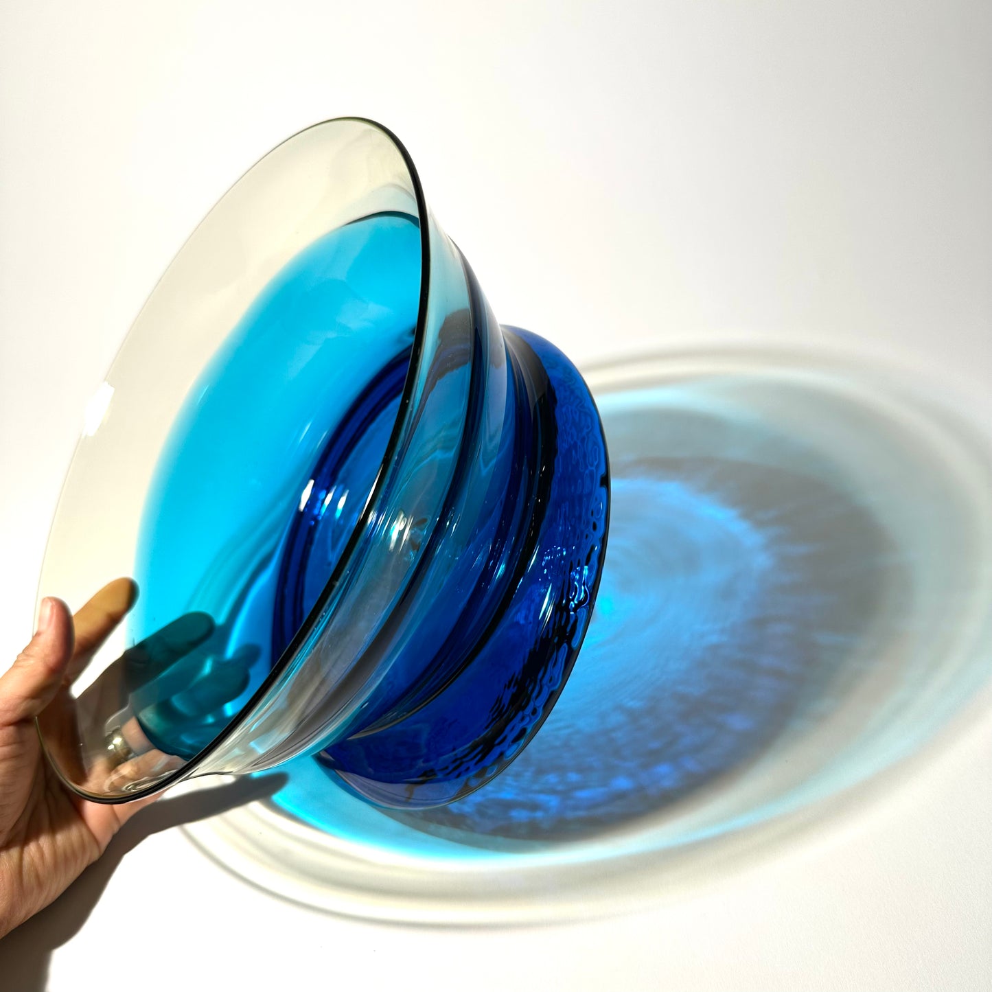 Straw and Copper Blue Puddle Bowl