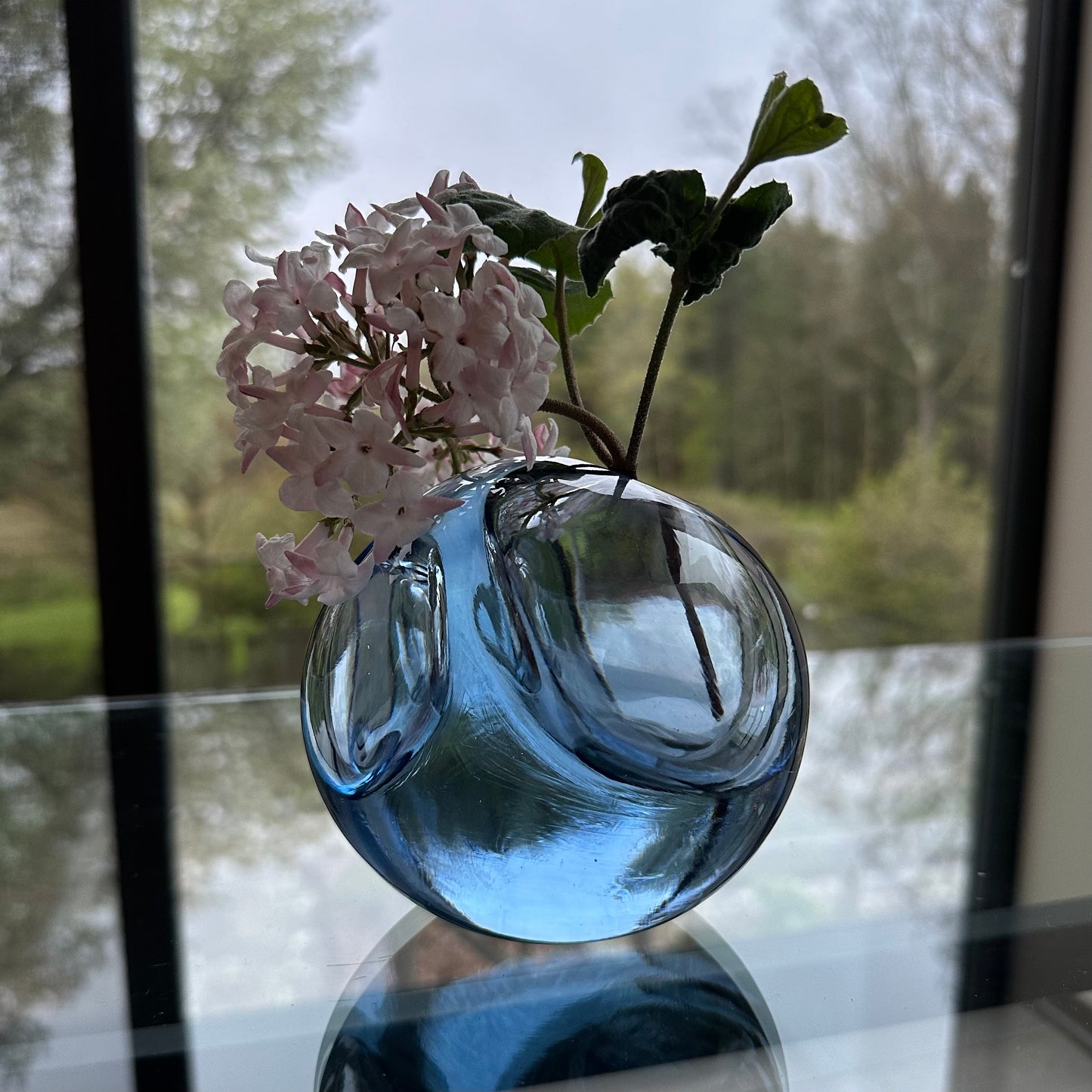 Double Bubble Sapphire Blue Sprouting Vessel