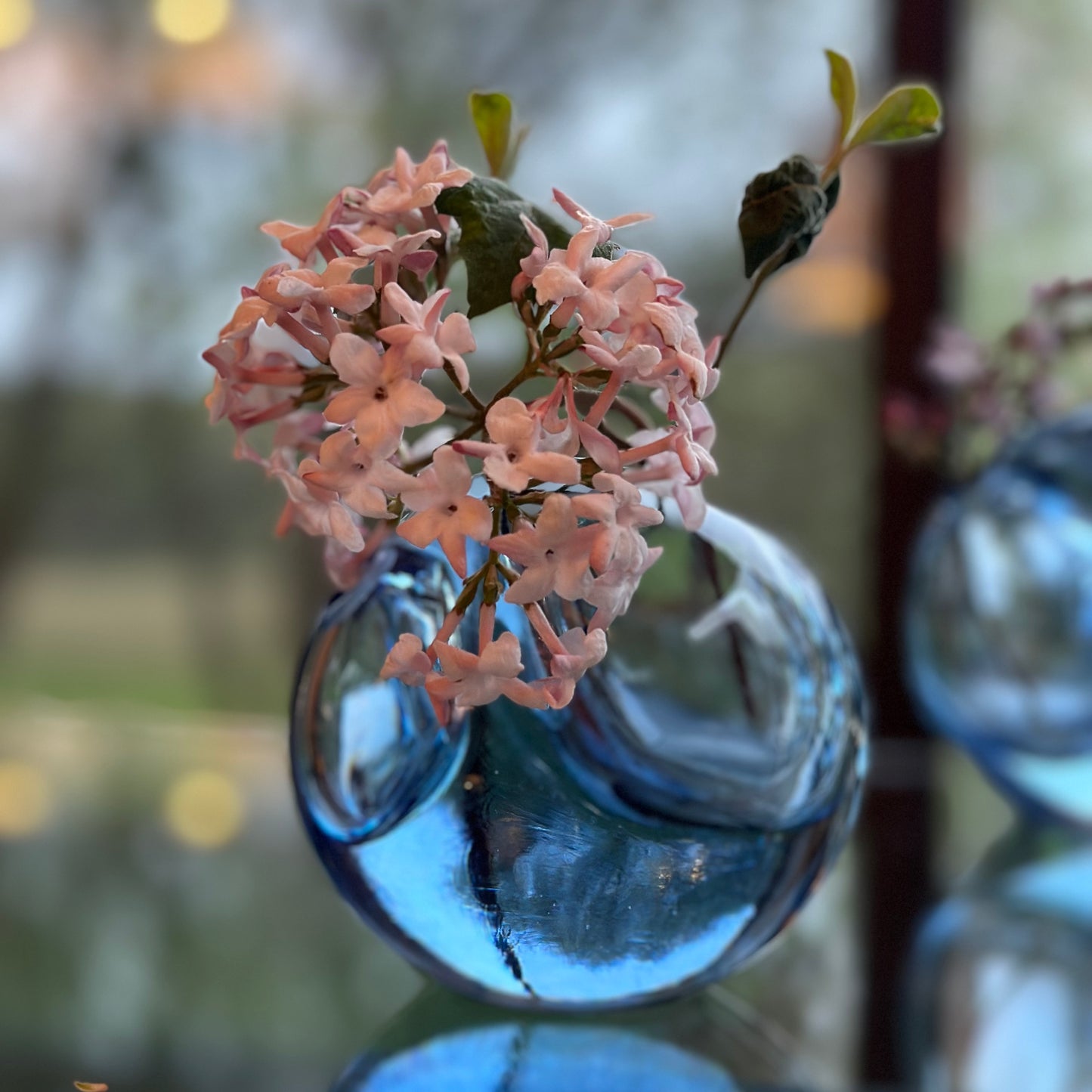 Double Bubble Sapphire Blue Sprouting Vessel
