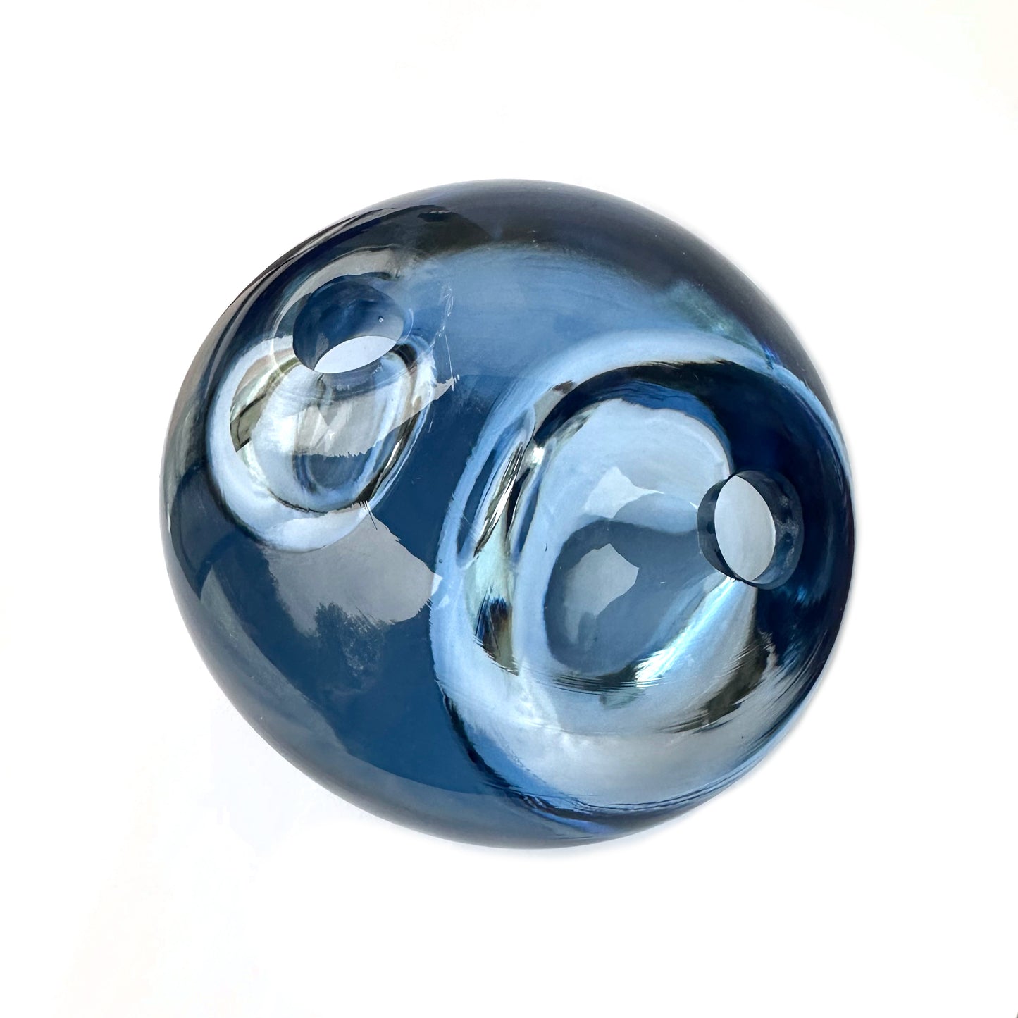 Large & Small Double Bubble Sapphire Blue Sprouting Vase