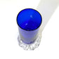 Cobalt Blue Cylinder Vase with Pinched Clear Foot