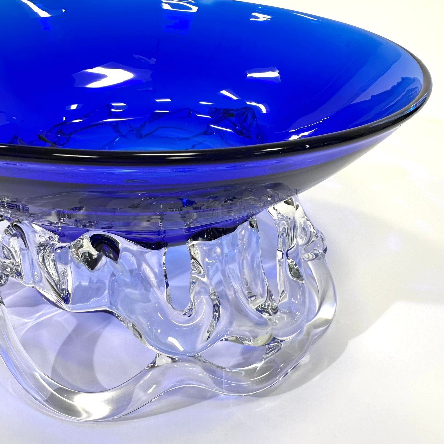 Large Cobalt Bowl with Sculpted Foot