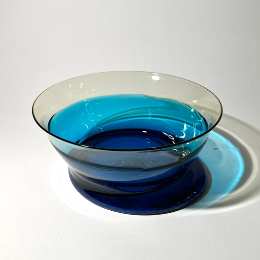 Straw and Copper Blue Puddle Bowl