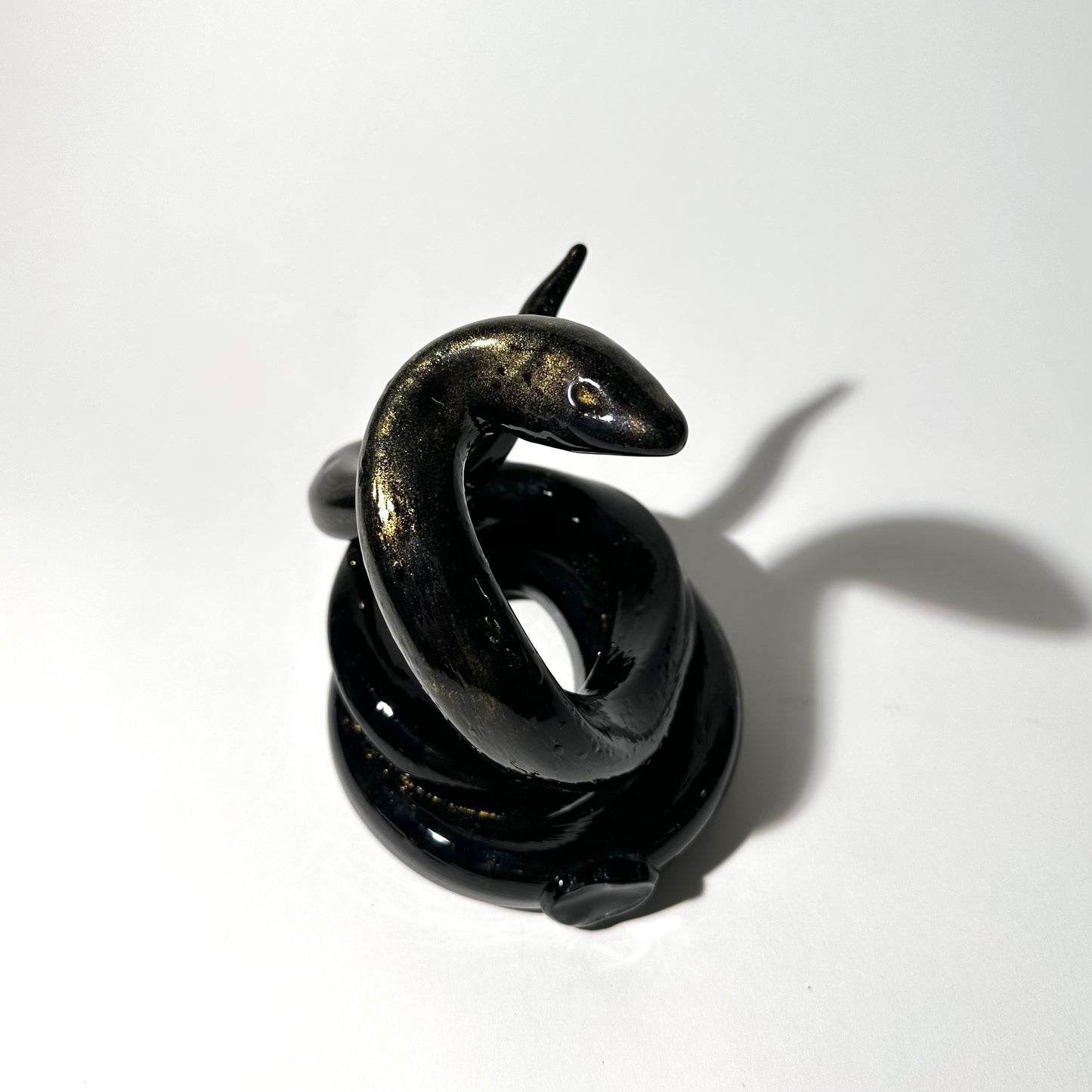 Black Snake with Gold Powder