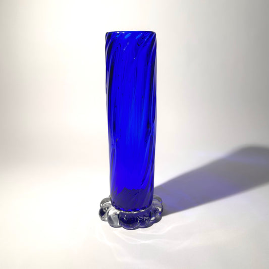 X Large Ripple Vase in Cobalt Blue