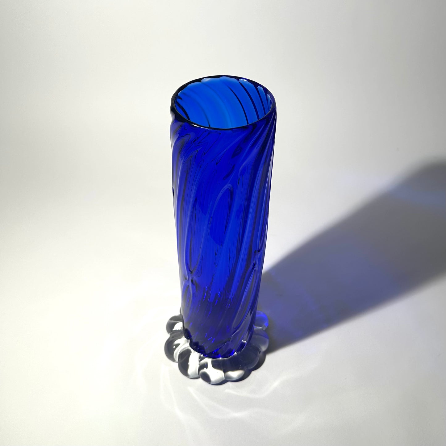 X Large Ripple Vase in Cobalt Blue